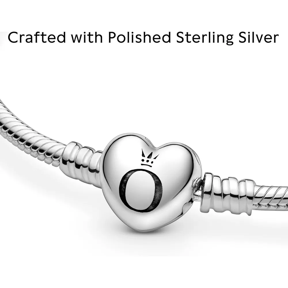 Pandora Moments pulsera cadena serpiente cierre corazón 21 cm | Plata