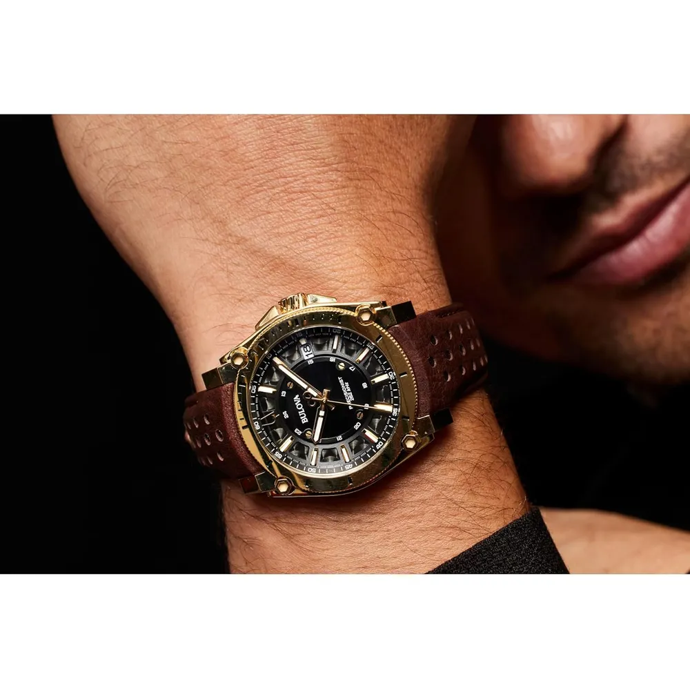 Bulova reloj Icon de hombre cuarzo de alta precisión 3 agujas | Marrón
