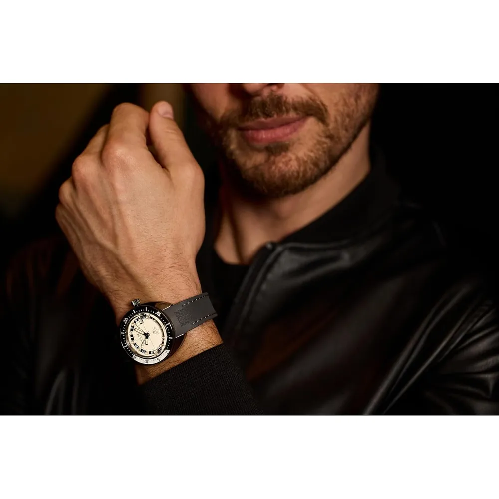 Bulova reloj Oceanographer Snorkel GMT hombre automático bisel giratorio | Gris