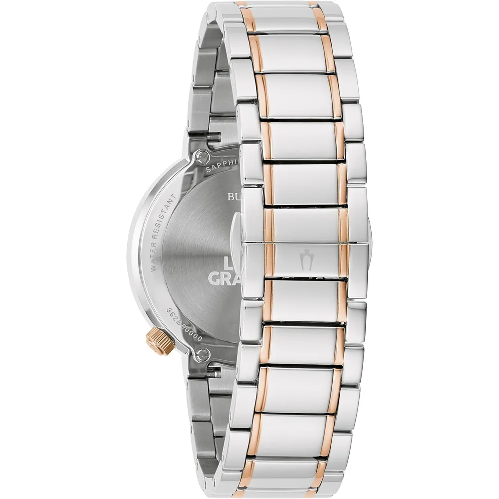 Bulova reloj Latin Grammy mujer Modern Futuro bicolor esfera gris texturizada | Plata/Oro Rosa