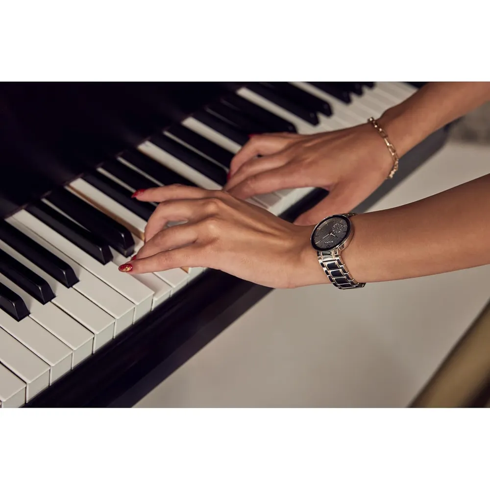 Bulova reloj Latin Grammy mujer Modern Futuro bicolor esfera gris texturizada | Plata/Oro Rosa