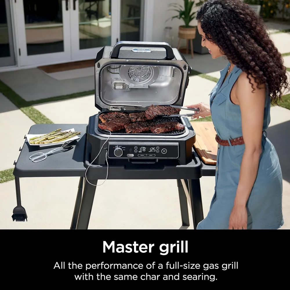 NINJA PARRILLA Y AHUMADOR WOODFIRE PRO XL OG850 4 EN 1, | GRIS OSCURO