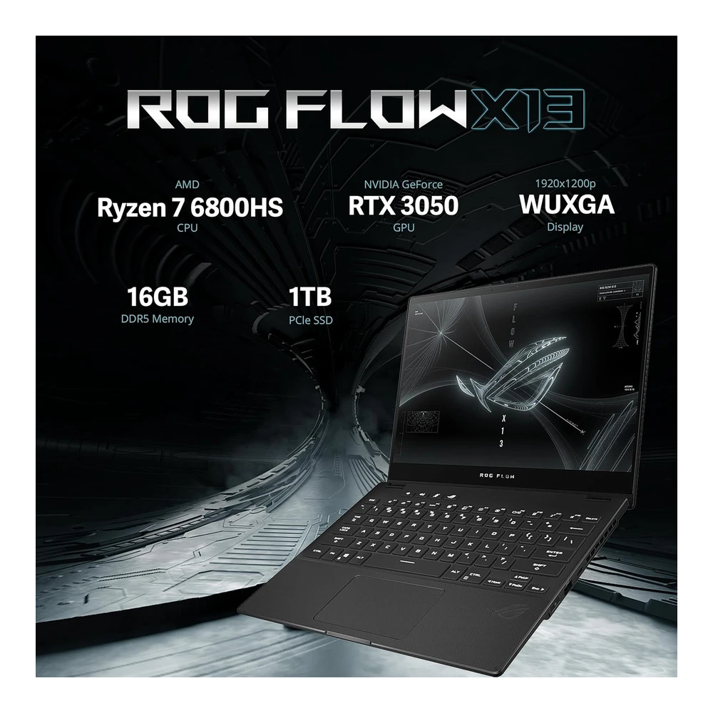 b0c9wmxh48_1.webp LAPTOP GAMING ROG FLOW 13 4'' AMD RYZEN 7 6800HS 16GB LPDDR5 1TB SSD NVIDIA GEFORCE RTX 3050 ASUS