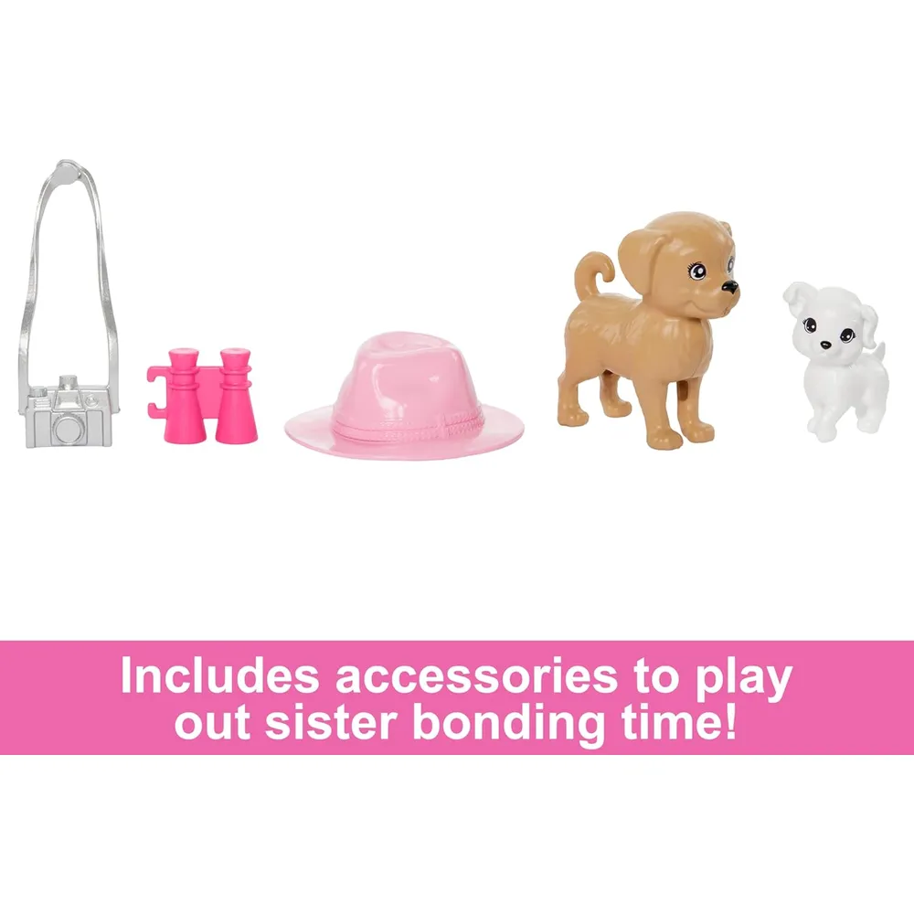 BARBIE Y STACIE SET MUÑECAS CON 2 PERROS Y ACCESORIOS VERANO