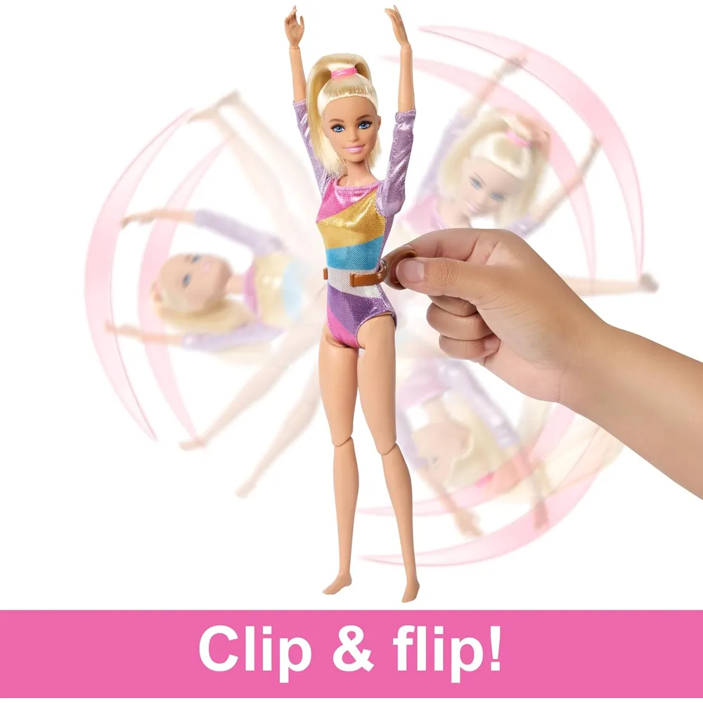 BARBIE MUÑECA GIMNASTA RUBIA CON BARRA DE EQUILIBRIO