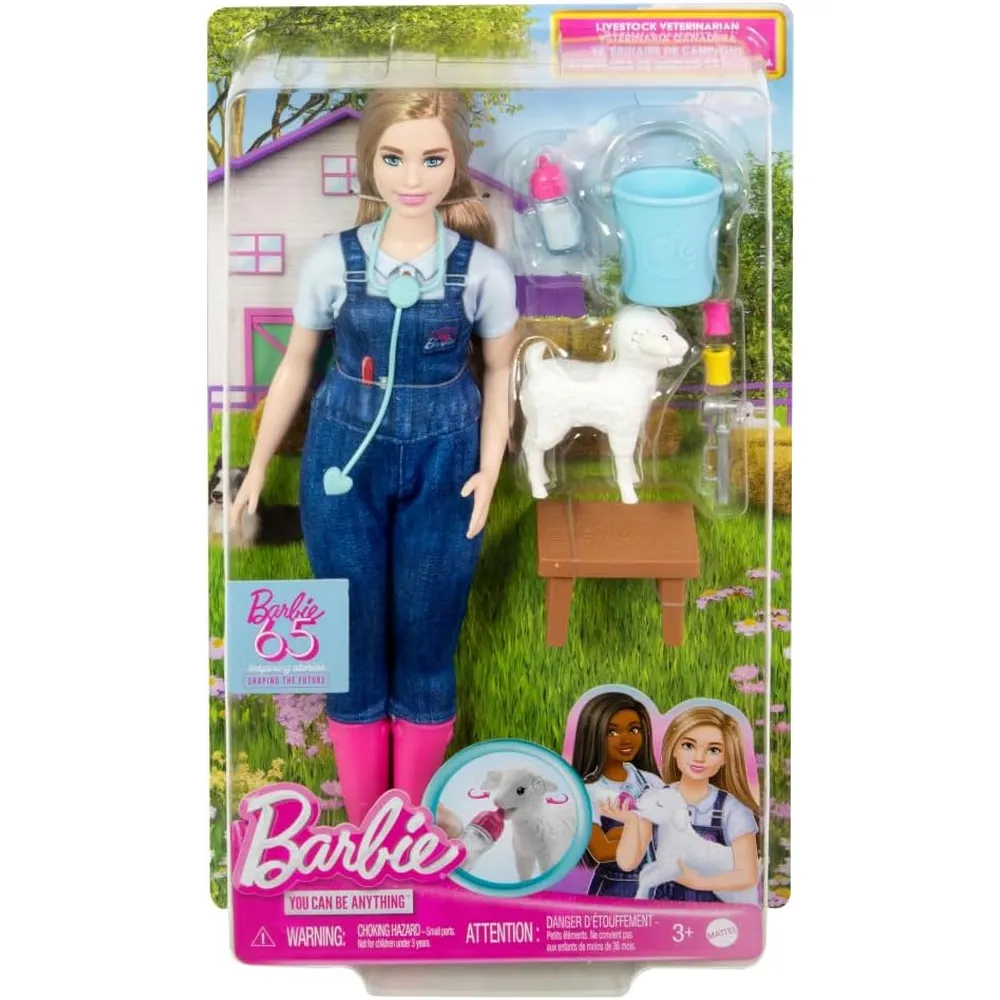 BARBIE VETERINARIA GRANJA 65 ANIVERSARIO MUÑECA RUBIA