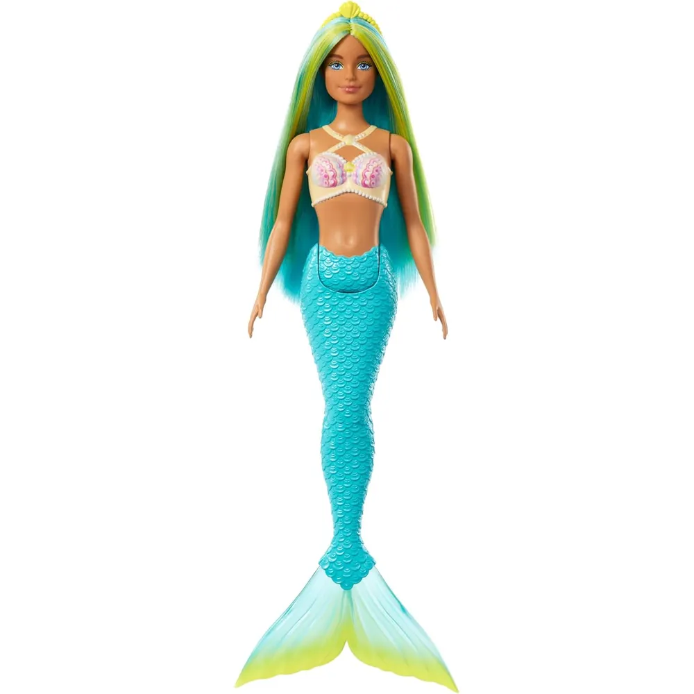 BARBIE MUÑECA SIRENA CABELLO AZUL COLA TURQUESA