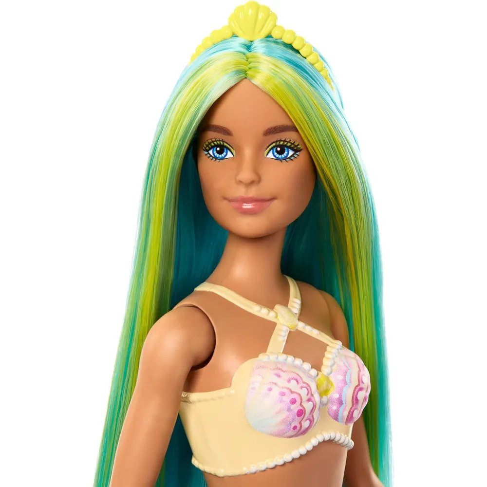 BARBIE MUÑECA SIRENA CABELLO AZUL COLA TURQUESA