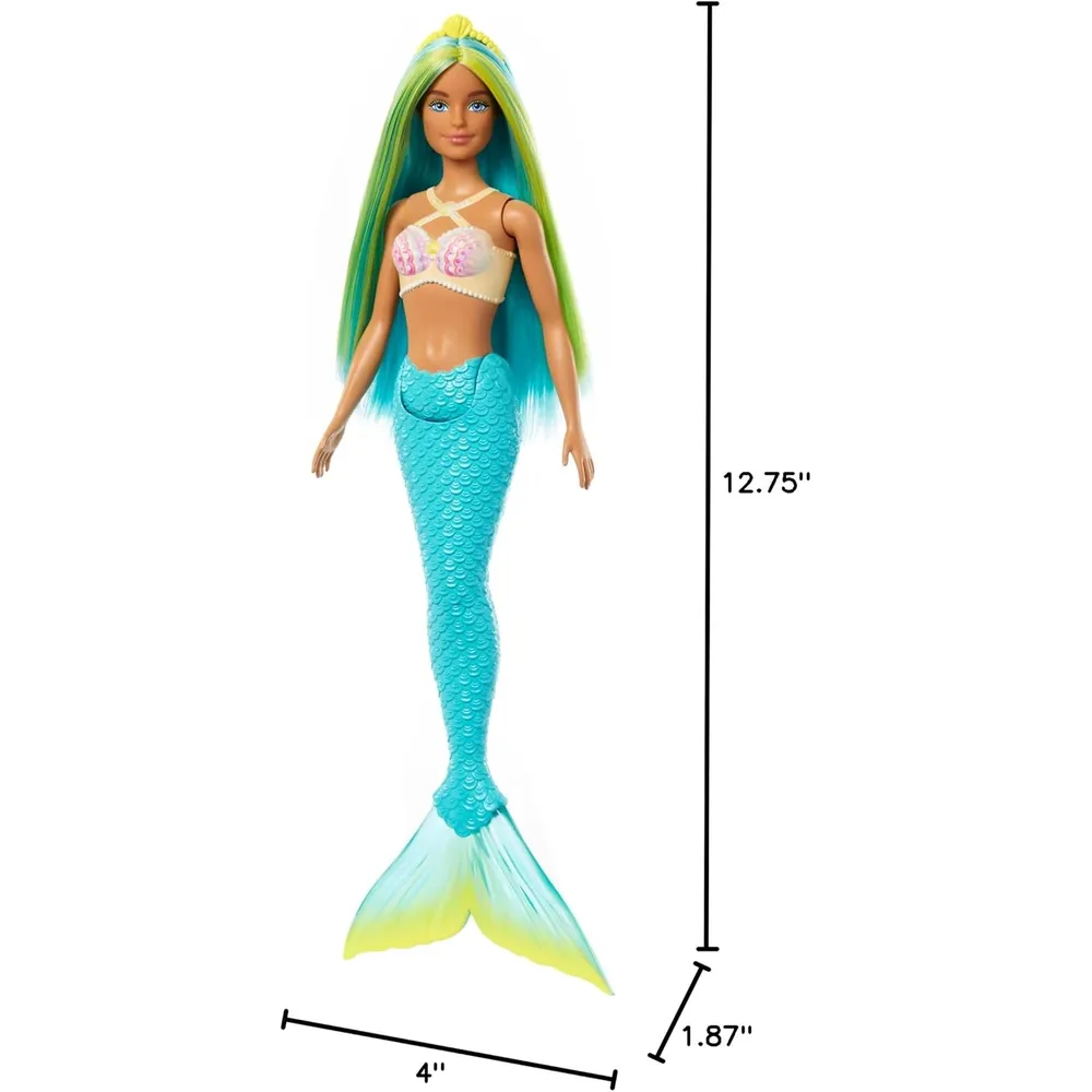 BARBIE MUÑECA SIRENA CABELLO AZUL COLA TURQUESA