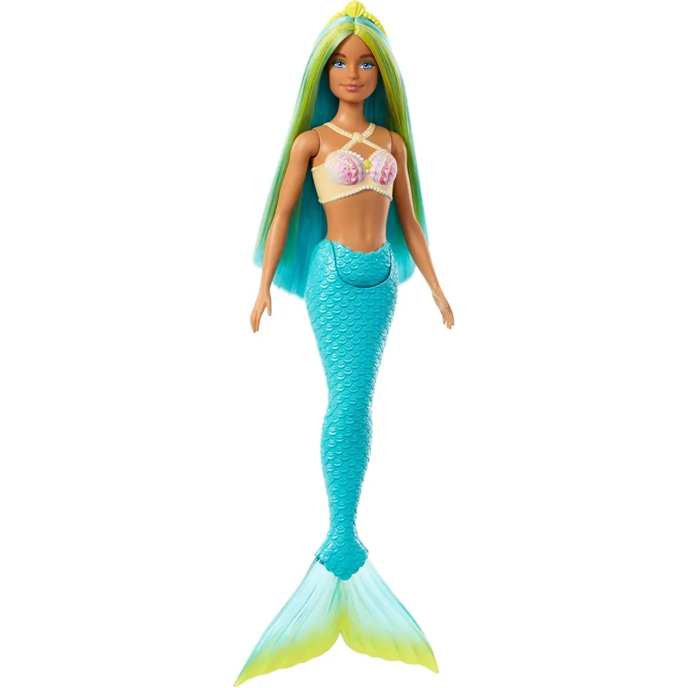 BARBIE MUÑECA SIRENA CABELLO AZUL COLA TURQUESA