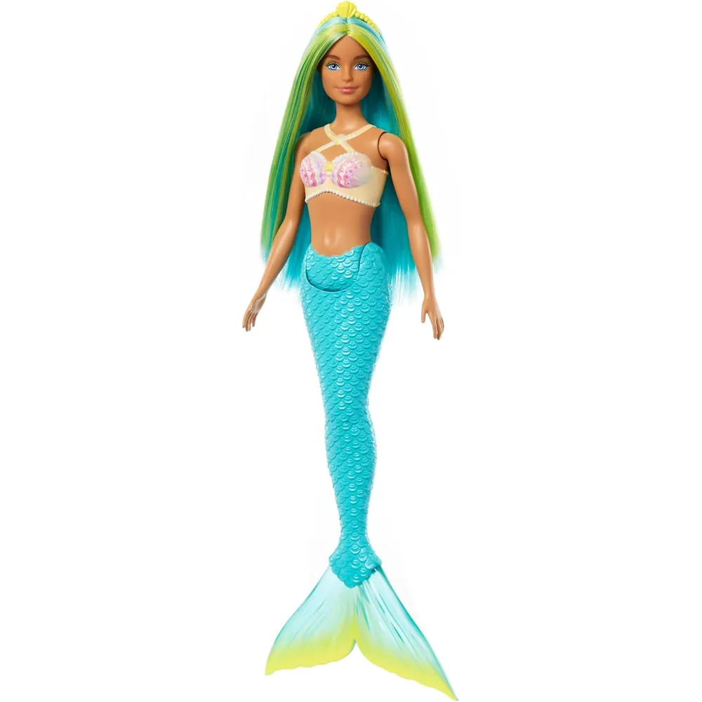 BARBIE MUÑECA SIRENA CABELLO AZUL COLA TURQUESA