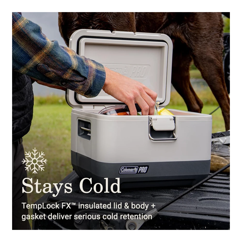 Coleman Pro Heavy-Duty Insulated Hard Cooler Lunchbox - Durable Portable Cooler for  Rugged Outdoor Use & Jobsites - Anchor Points for  Secure Transportation & Portability