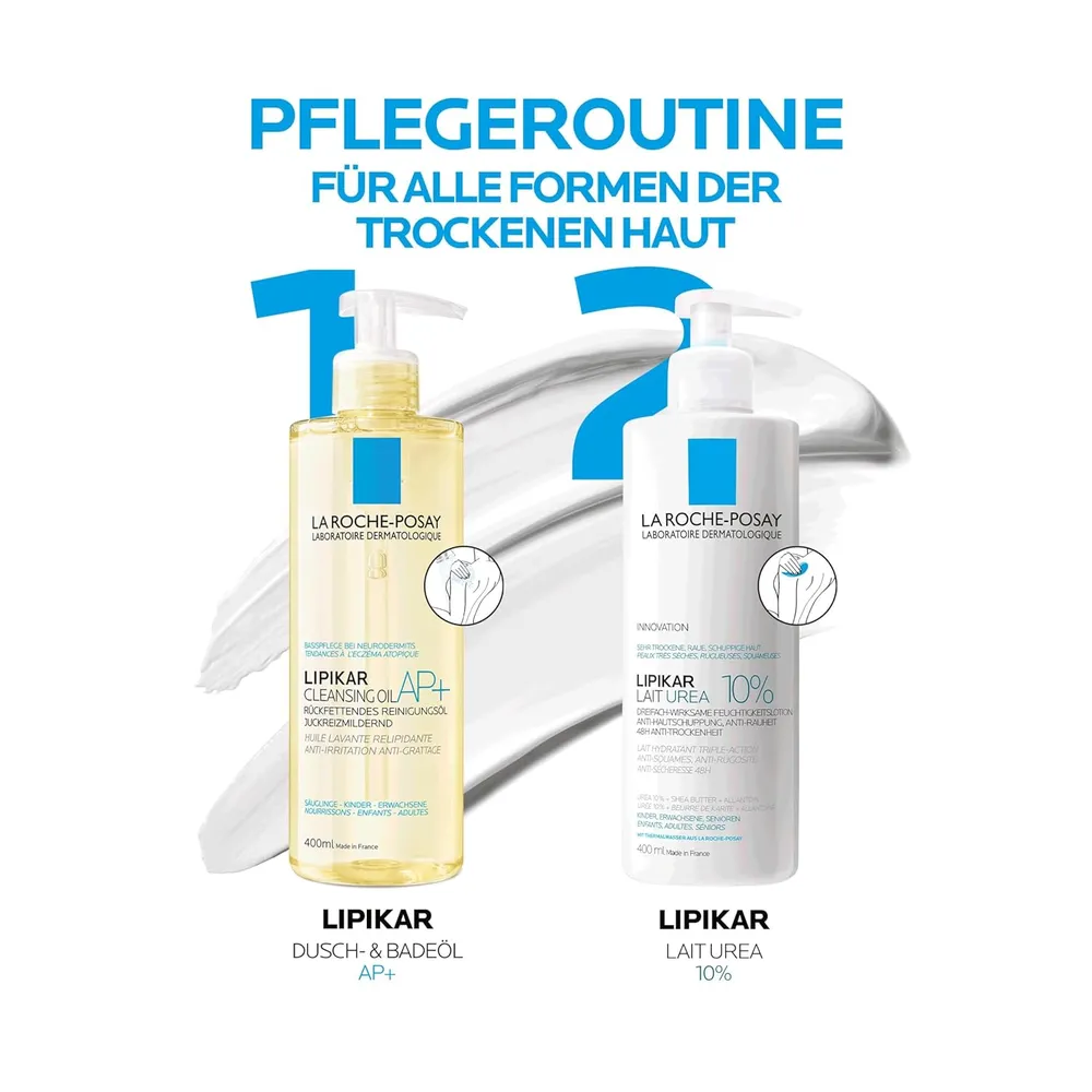 LOCIÓN CORPORAL SUAVIZANTE UREA 10% LIPIKAR LA ROCHE-POSAY 13.5 OZ / 400 ML