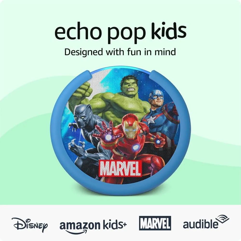 PARLANTE INTELIGENTE AMAZON ECHO POP KIDS | MARVEL