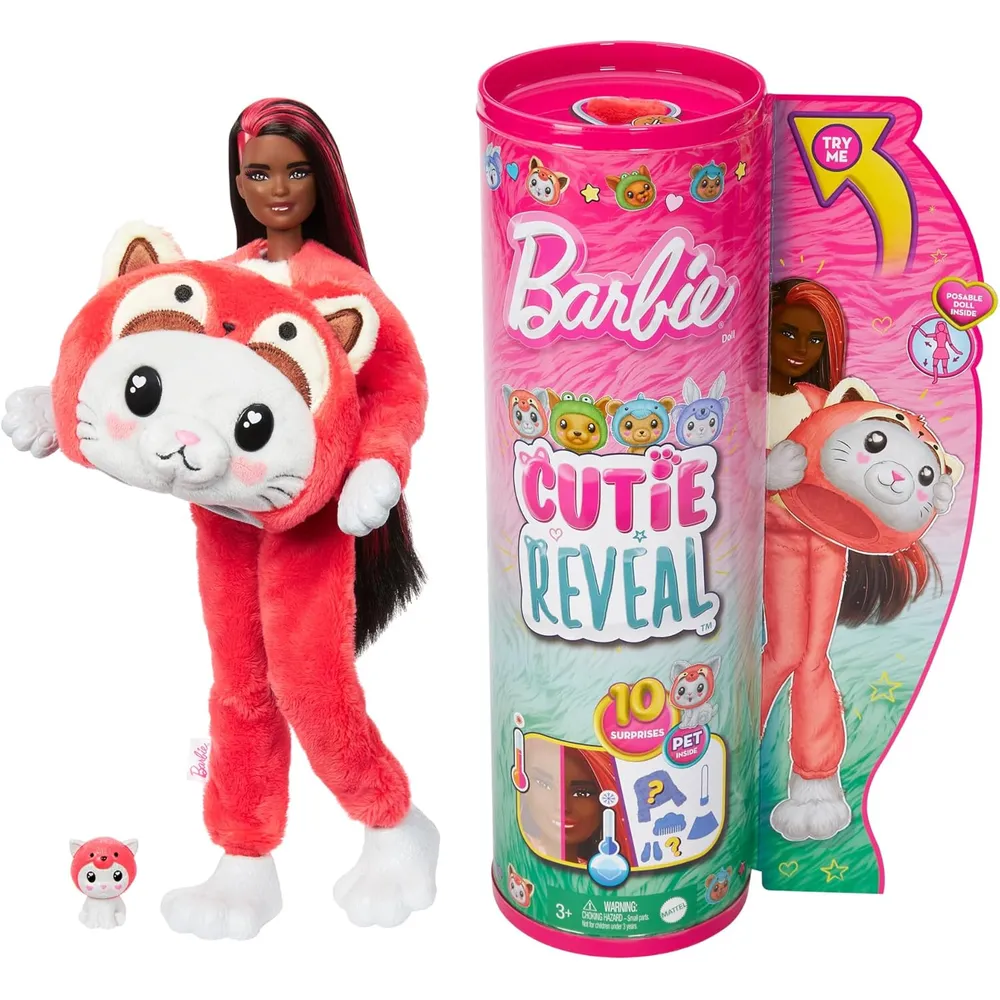 BARBIE CUTIE REVEAL PANDA ROJO CON SORPRESAS