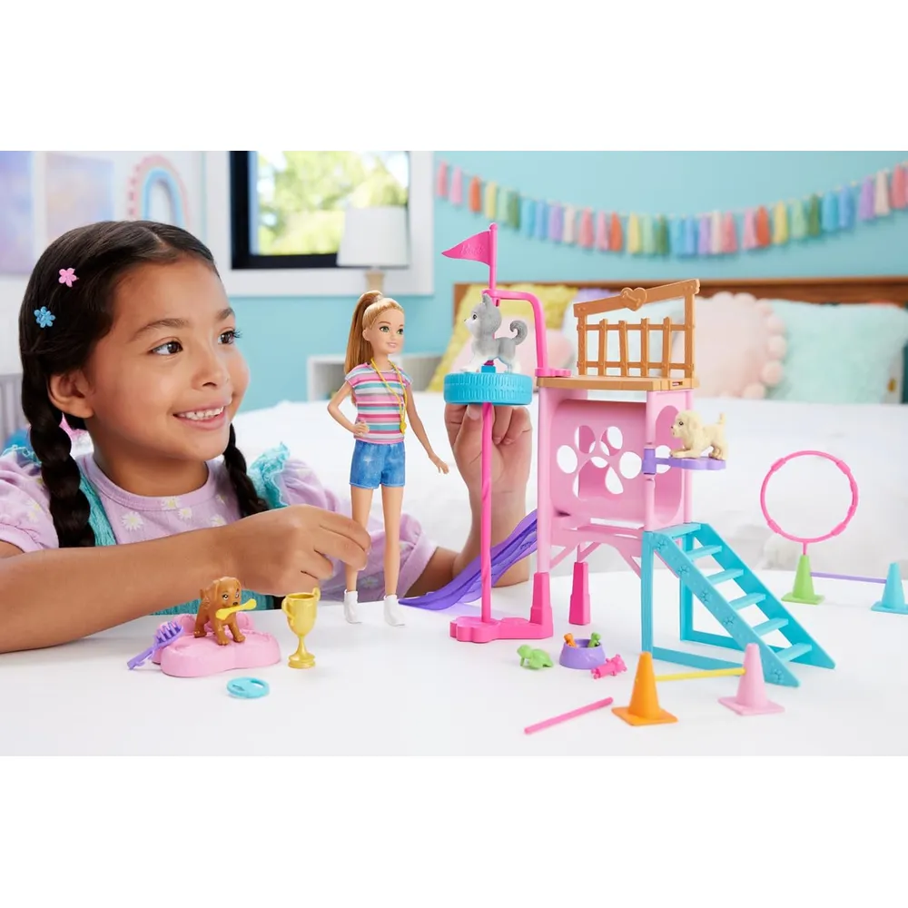 BARBIE STACIE RESCATE DE CACHORROS CON ACCESORIOS
