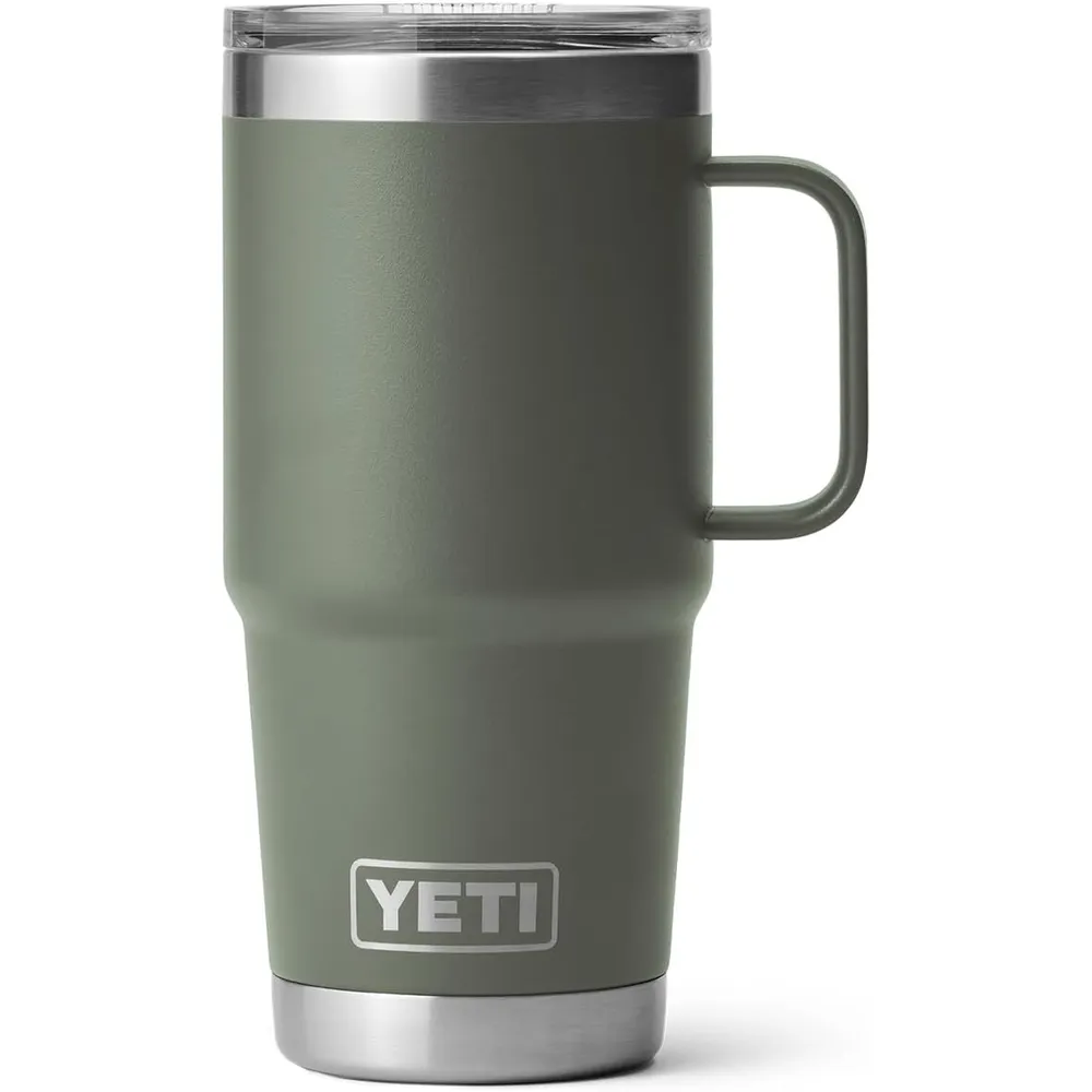 YETI Rambler Vaso de 20 oz de acero inoxidable y tapa Stronghold color verde olivo