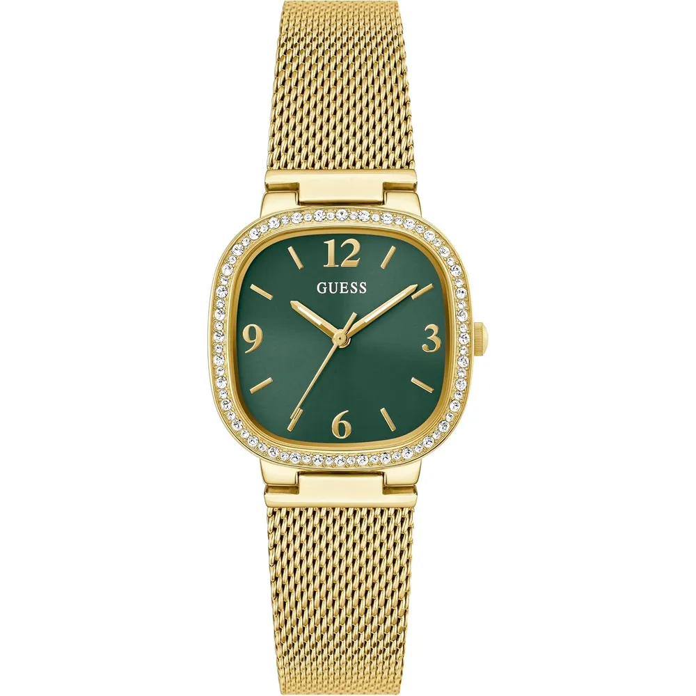 GUESS Reloj de pulsera cuadrado redondeado | Oro - Verde