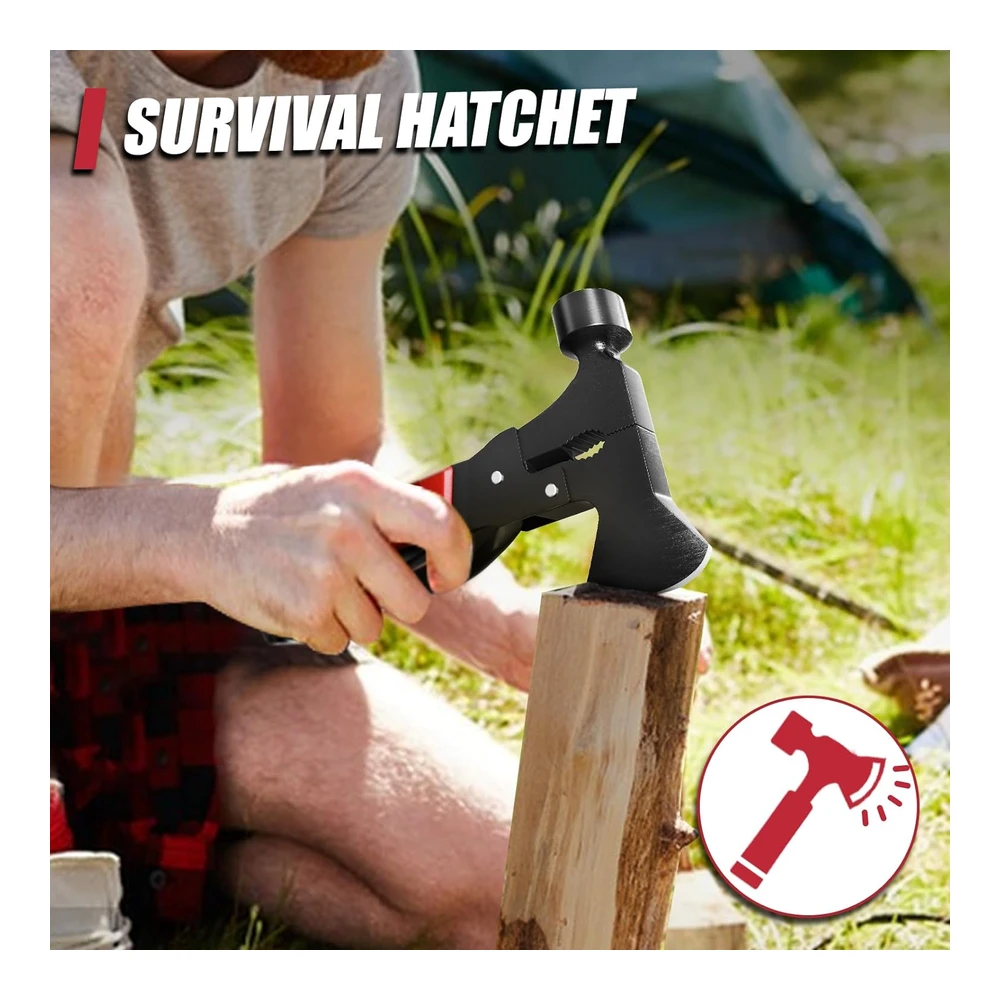 Hacha Multiherramienta 15 En 1 - Relleno de Calcetines para Hombres - Accesorios de Campamento - Equipo de Supervivencia - Regalos de Múltiples Herramientas para Camping - Senderismo - Supervivencia - Regalos de Navidad para Hombres - Regalos de Cumpleaños para Él