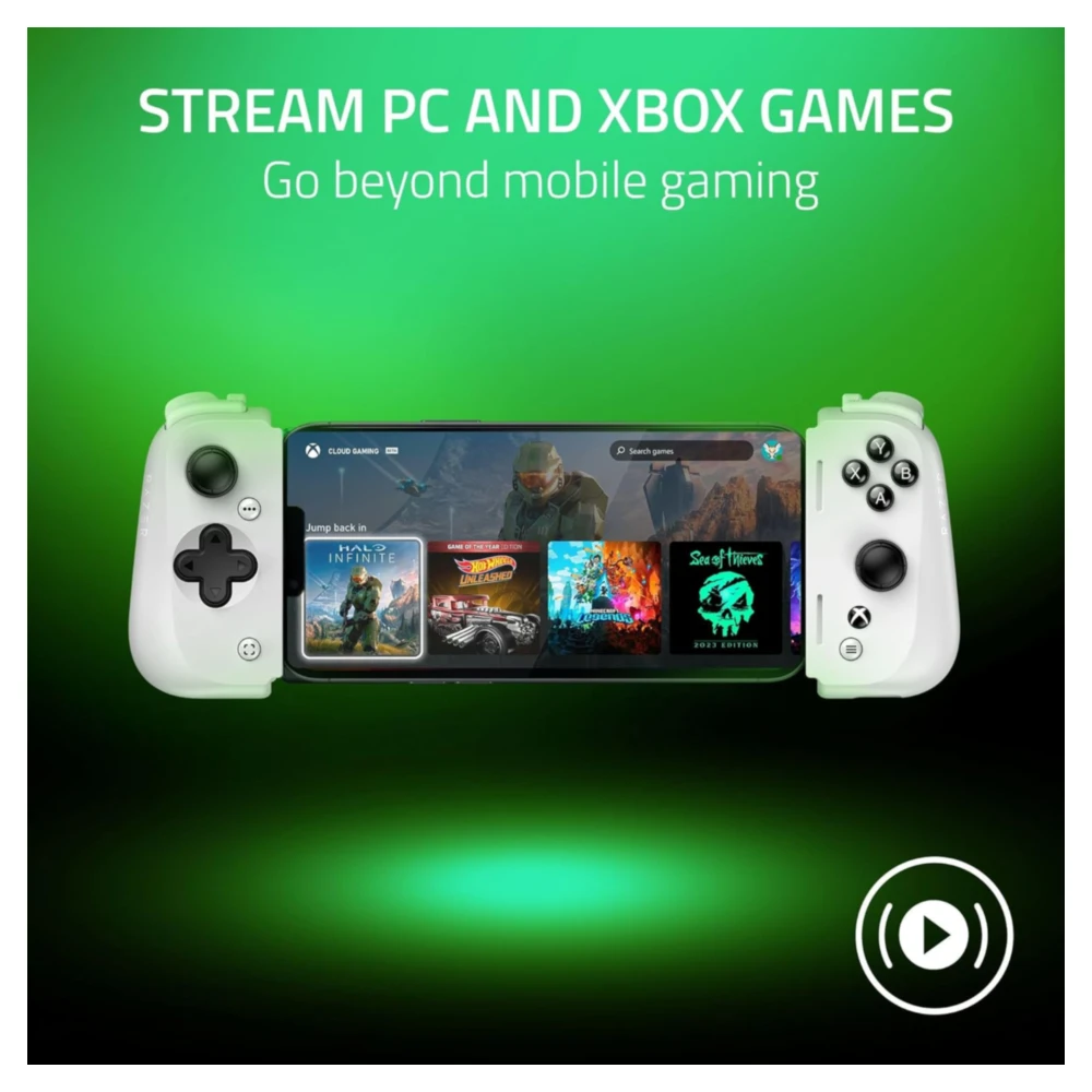 CONTROLADOR RAZER KISHI V2 JUEGOS MÓVIL IPHONE SERIE XBOX | BLANCO