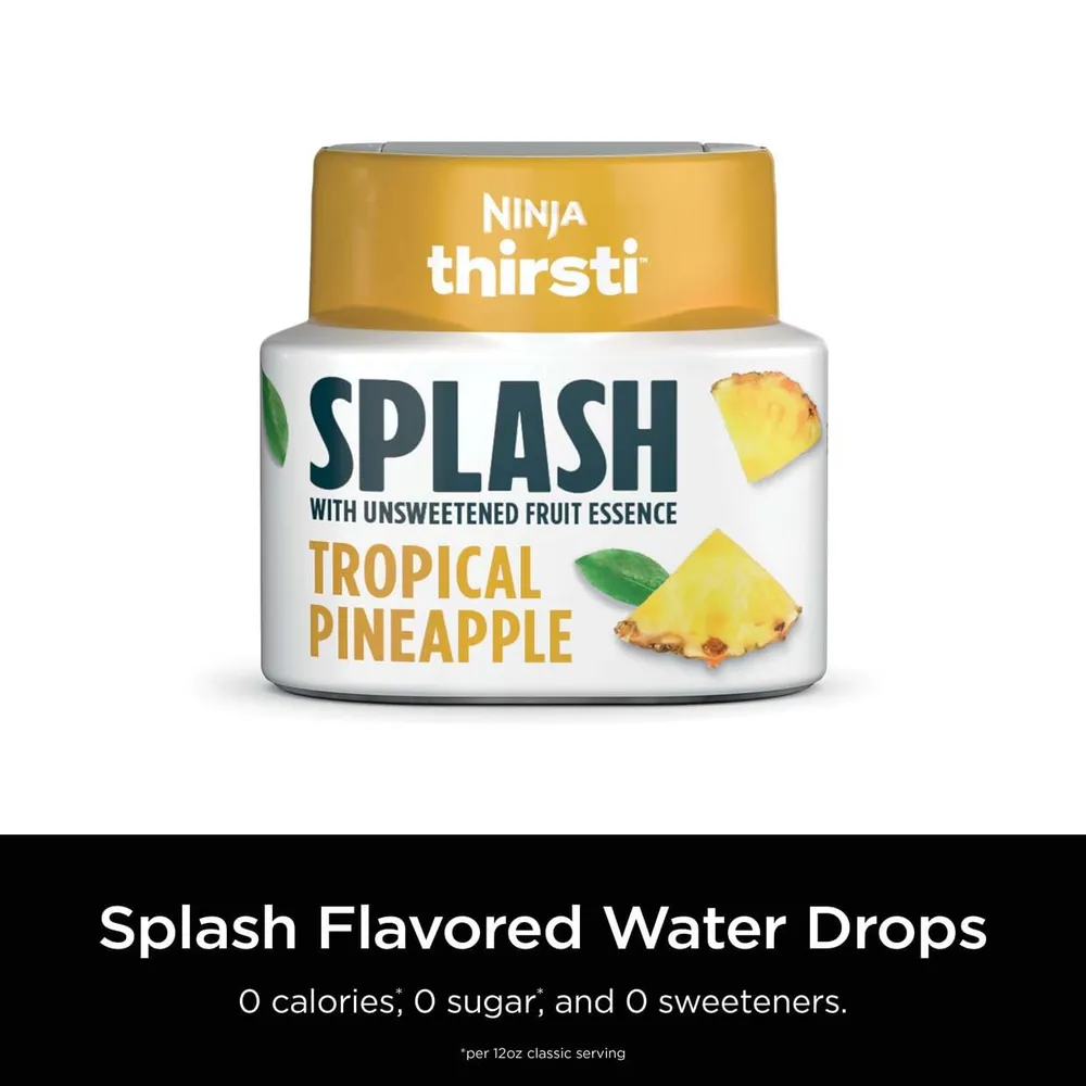 NINJA THIRSTI GOTAS SPLASH PIÑA TROPICAL SIN AZÚCAR 20 BEBIDAS 355 ML |PACK X3