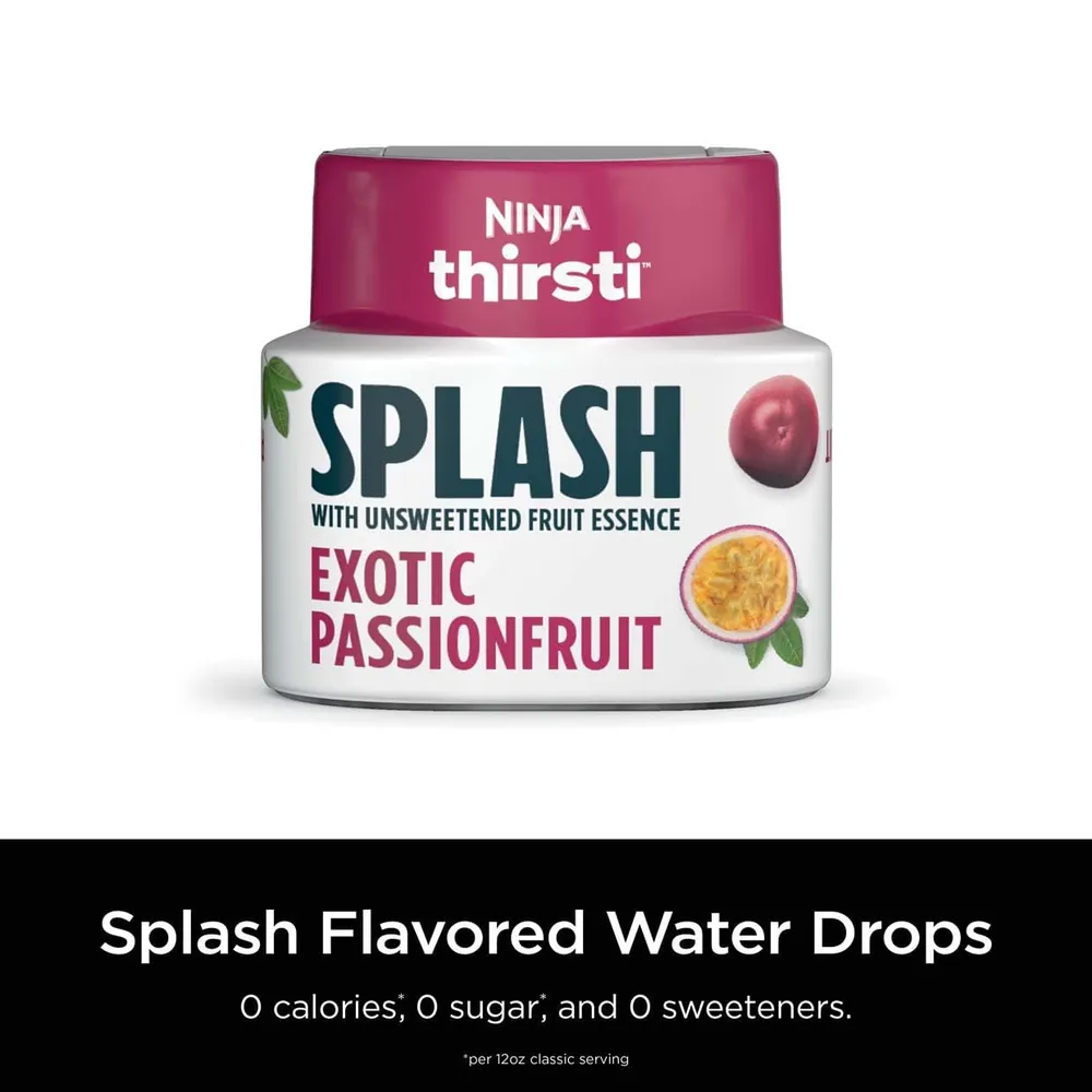 NINJA THIRSTI GOTAS SPLASH MARACUYÁ EXÓTICA SIN AZÚCAR 20 BEBIDAS 355 ML | X3