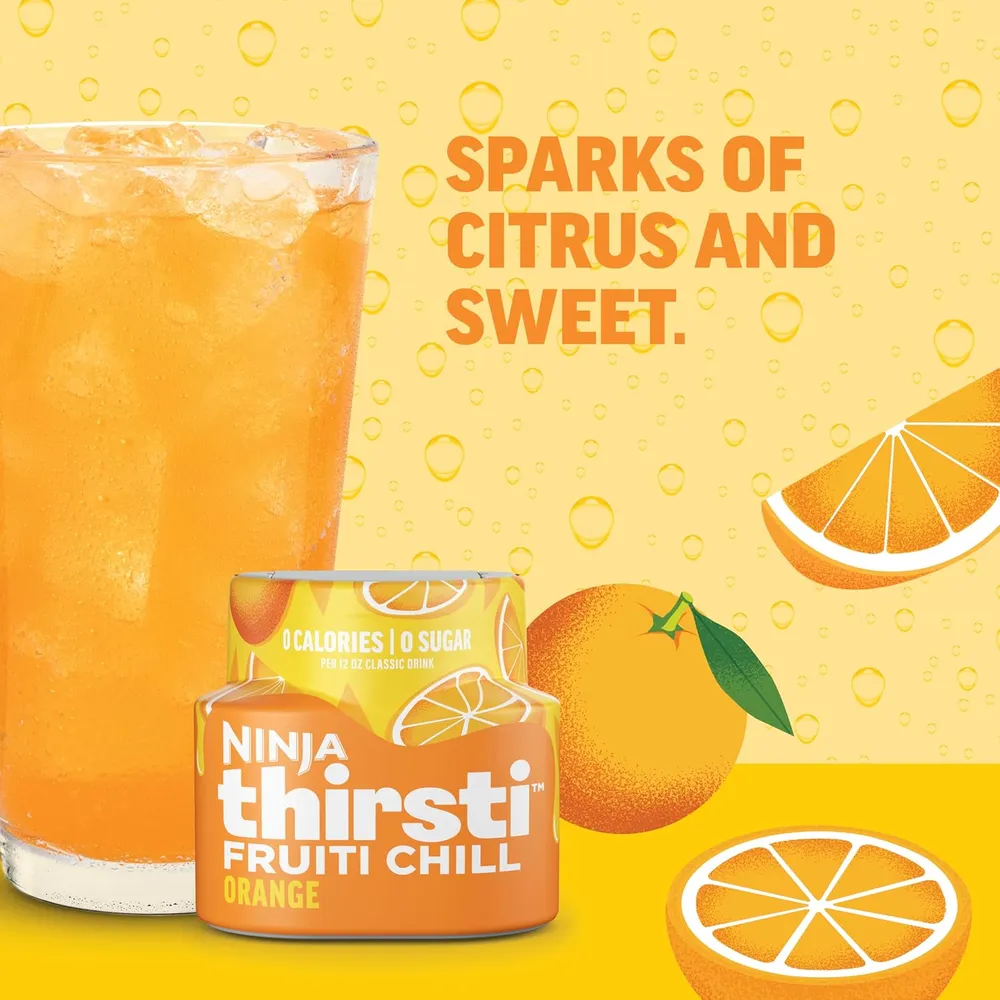 NINJA THIRSTI GOTAS FRUITI CHILL NARANJA 17 BEBIDAS 355 ML |PACK X3
