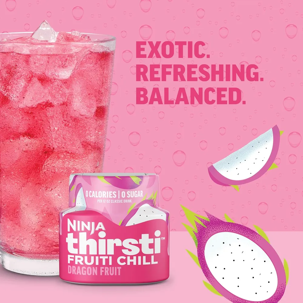 NINJA THIRSTI GOTAS FRUITI CHILL DRAGON FRUIT 17 BEBIDAS 355 ML |PACK X3