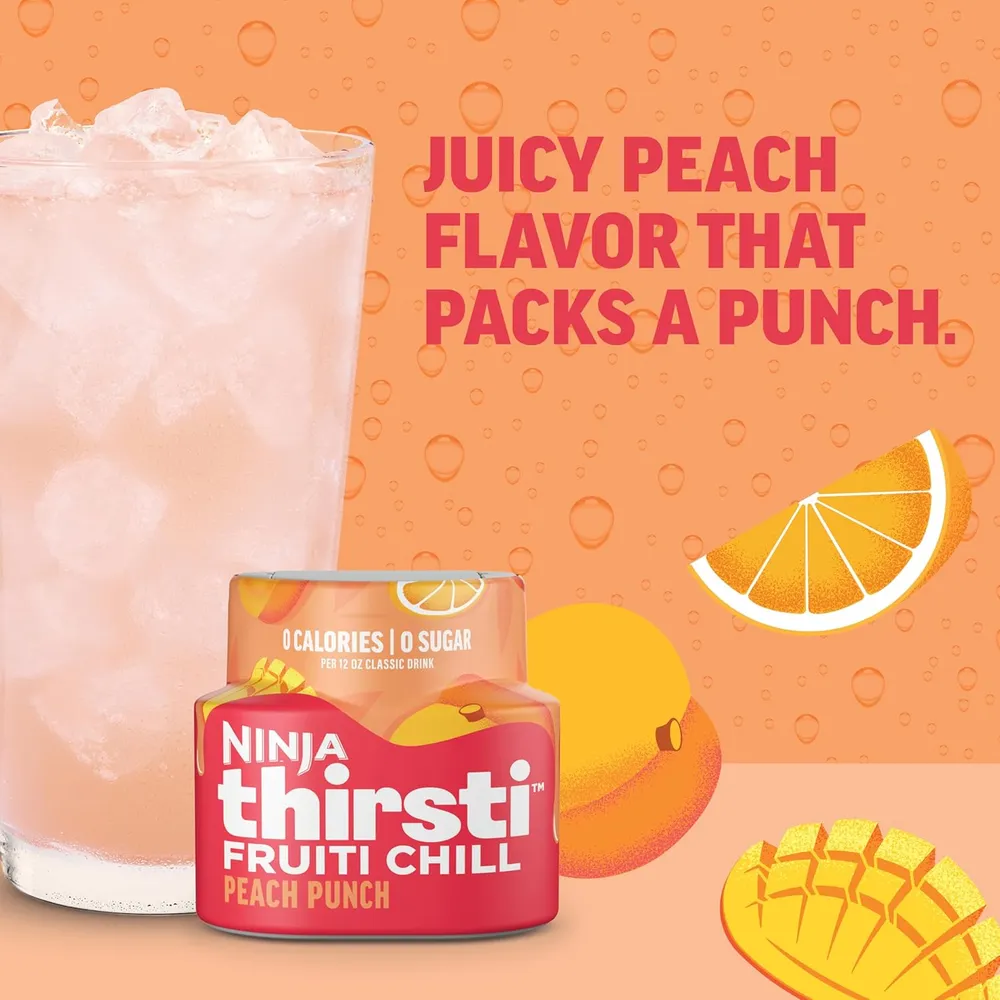 NINJA THIRSTI GOTAS FRUITI CHILL DURAZNO 17 BEBIDAS 355 ML |PACK X3