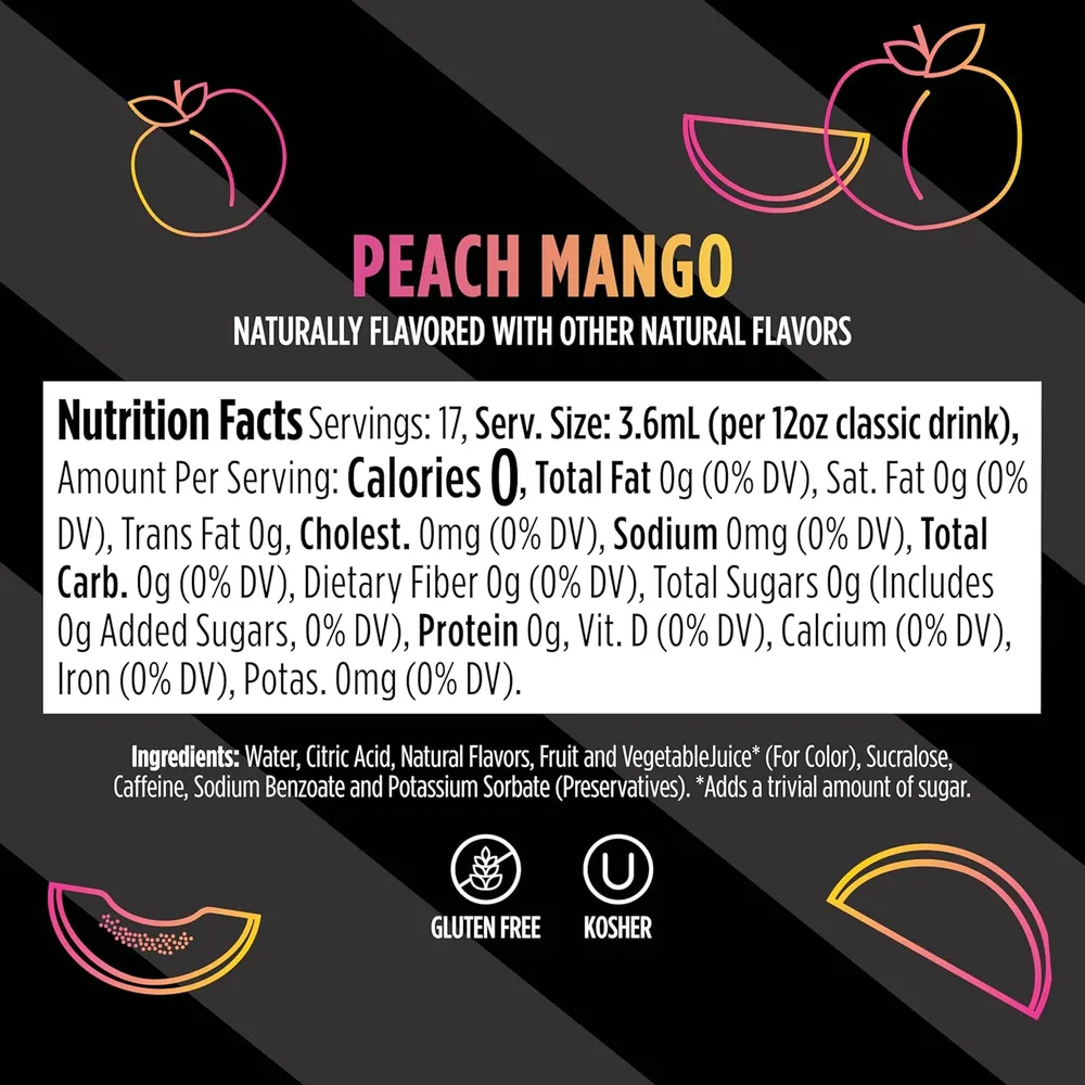 NINJA THIRSTI GOTAS FRUITI CHILL+ MELOCOTÓN Y MANGO 17 BEBIDAS 355 ML |PACK X3