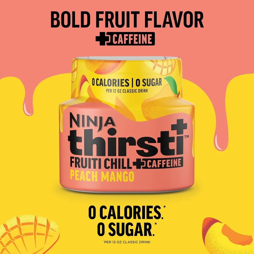 NINJA THIRSTI GOTAS FRUITI CHILL+ MELOCOTÓN Y MANGO 17 BEBIDAS 355 ML |PACK X3