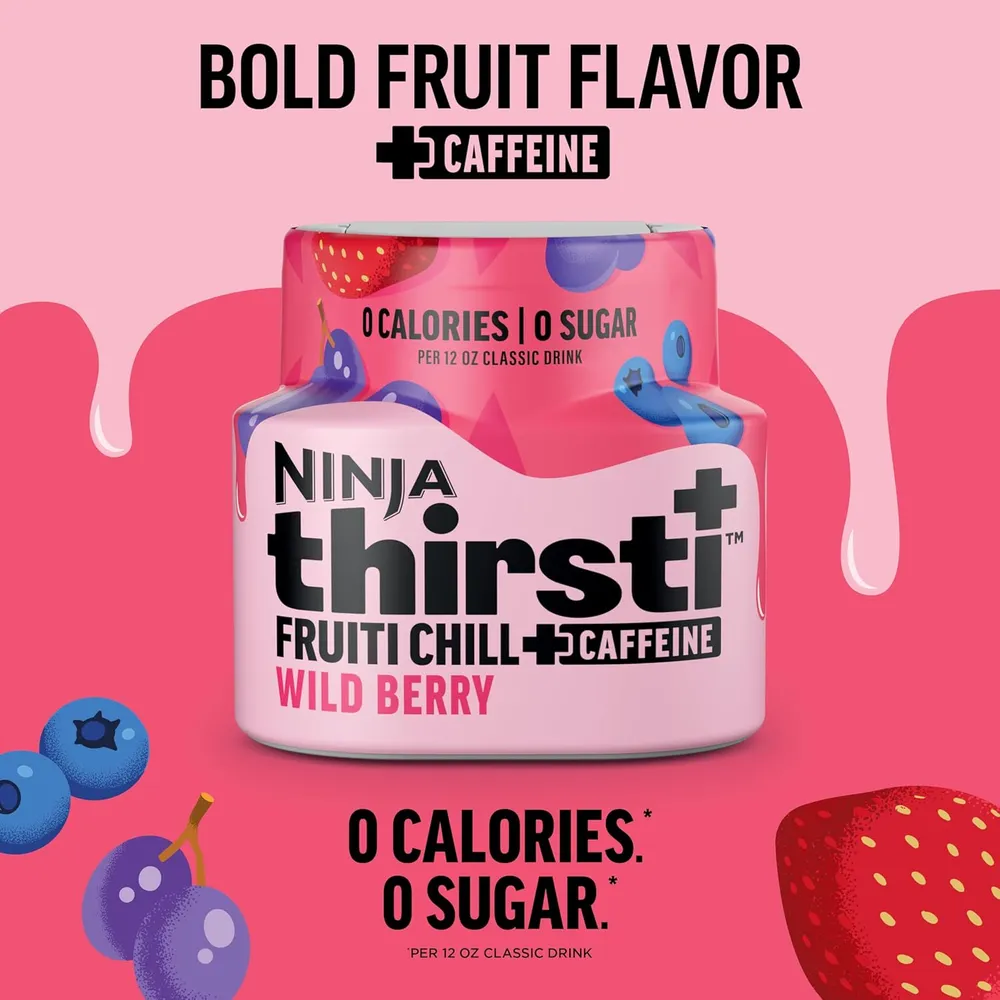 NINJA THIRSTI GOTAS FRUITI CHILL+ FRUTOS DEL BOSQUE 17 BEBIDAS 355 ML |PACK X3