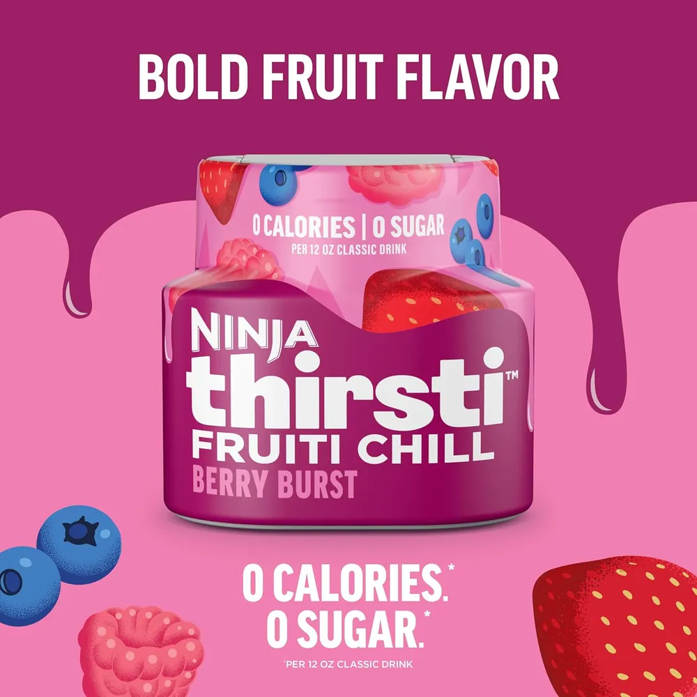 NINJA THIRSTI GOTAS FRUITI CHILL BERRY BURST 17 BEBIDAS 355 ML |PACK X3