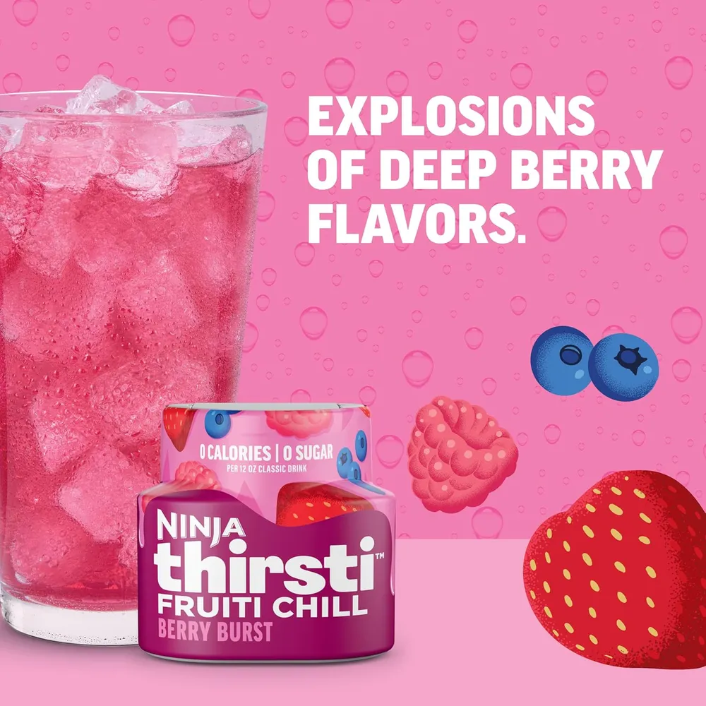 NINJA THIRSTI GOTAS FRUITI CHILL BERRY BURST 17 BEBIDAS 355 ML |PACK X3