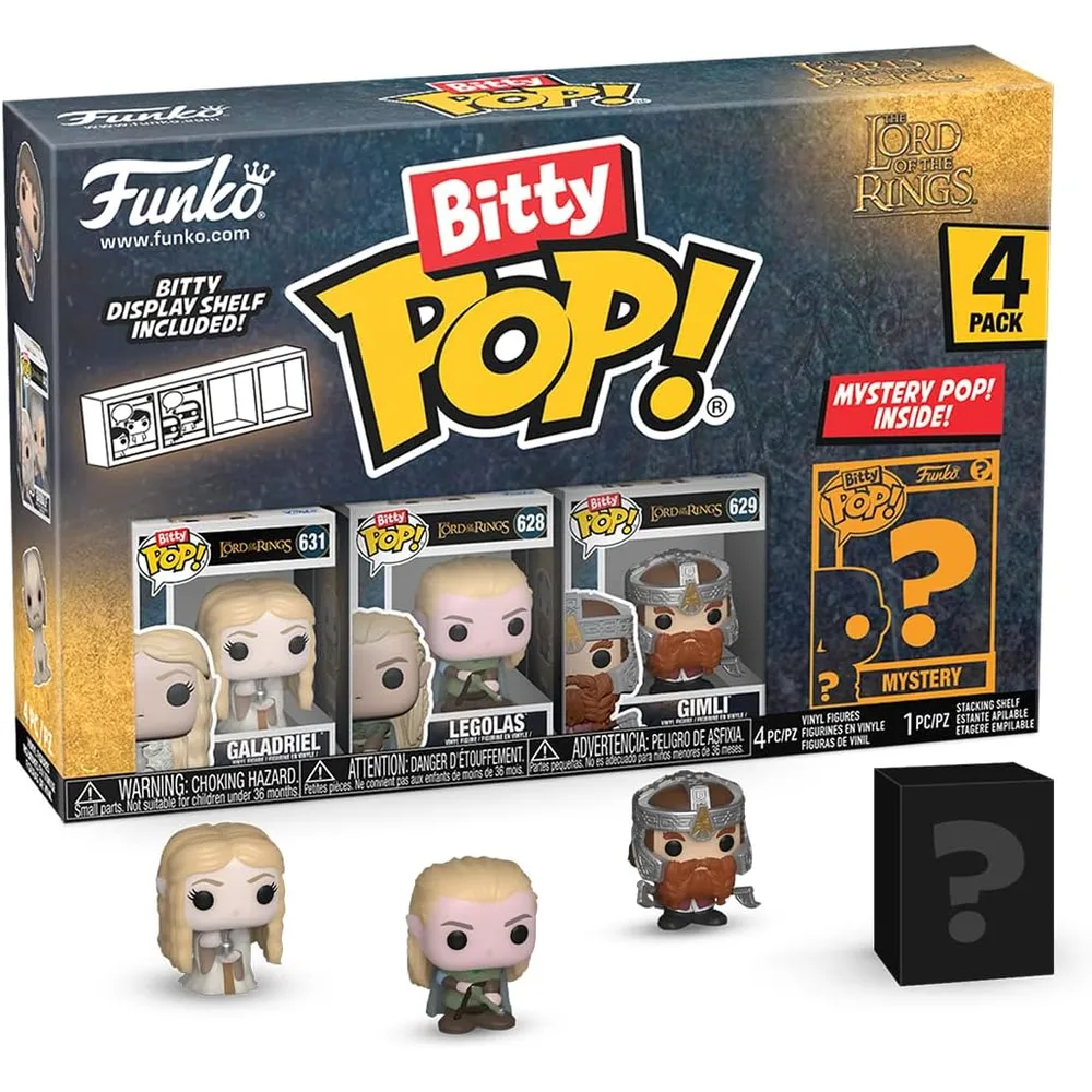 Funko Pop | Pack de 4 Bitty de El Señor de los Anillos (Galadriel, Legolas, Gimli y figura sorpresa)