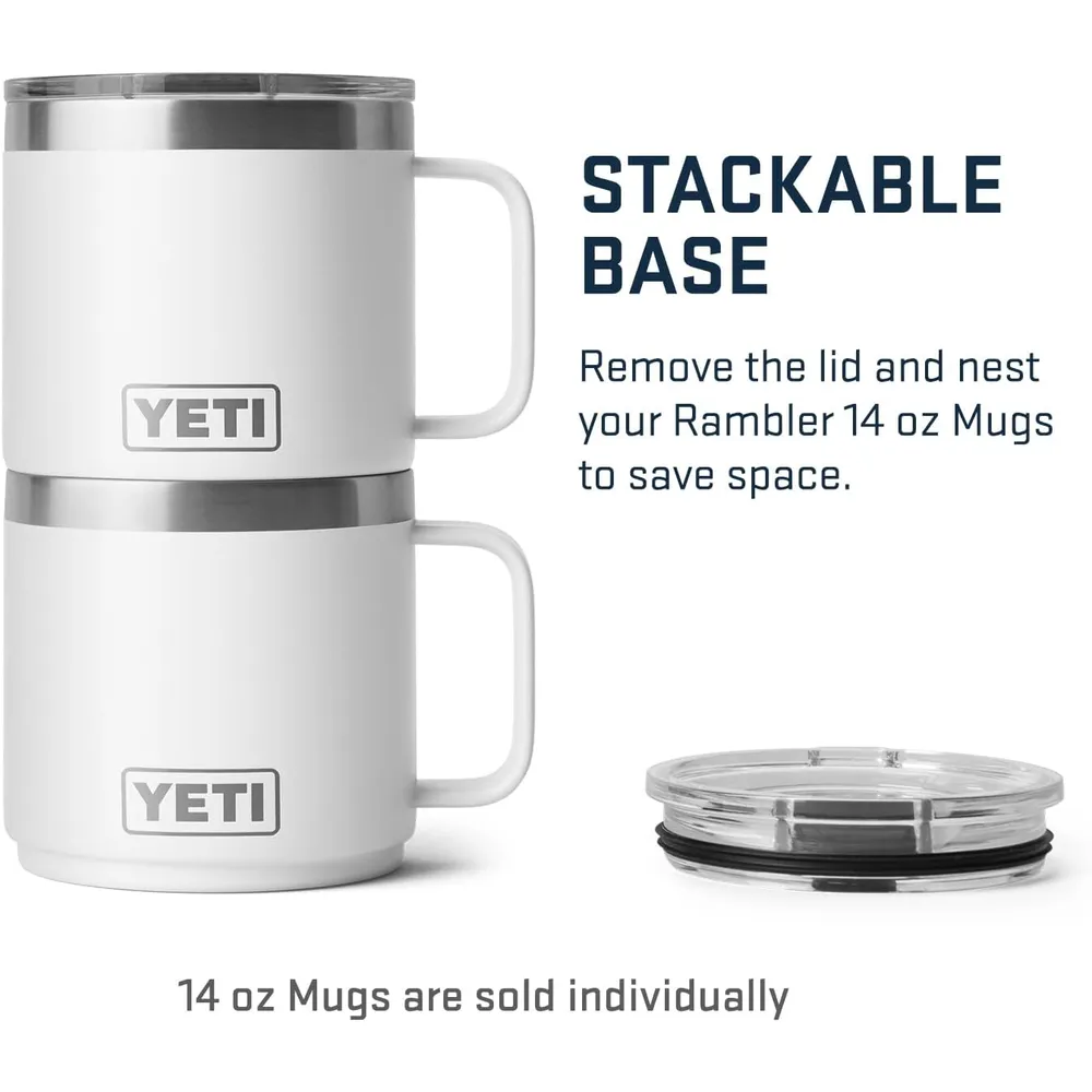YETI Rambler Taza Apilable con Tapa Magslider de 14 oz | Blanco