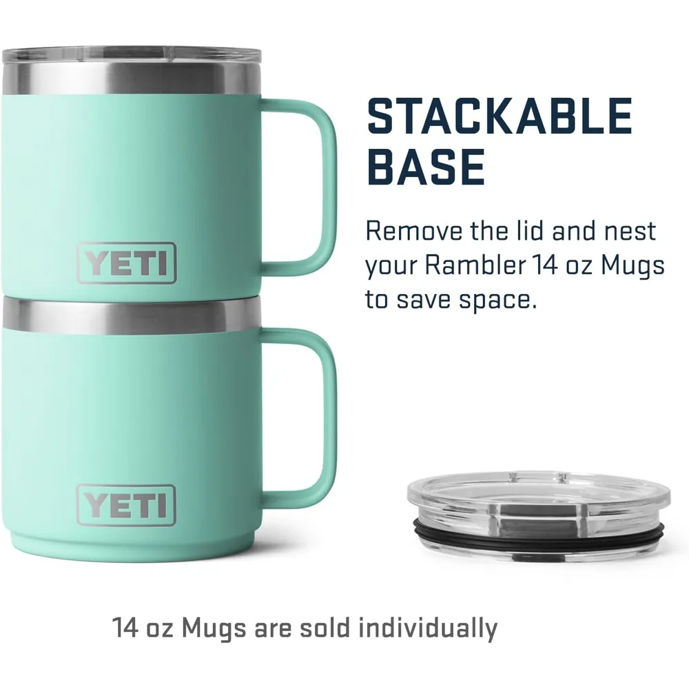 YETI Rambler Taza Apilable con Tapa Magslider de 14 oz | Verde Agua