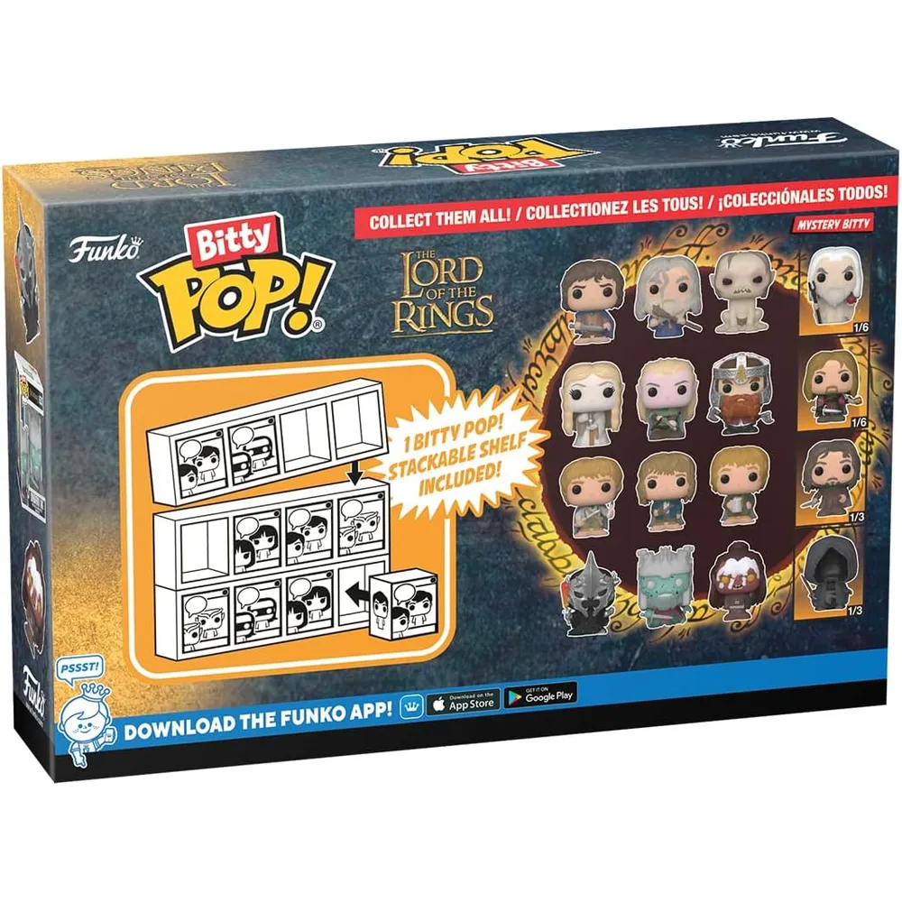 Funko Pop | Pack 4 Bitty de El Señor de los Anillos (Frodo, Gandalf, Gollum y figura sorpresa)