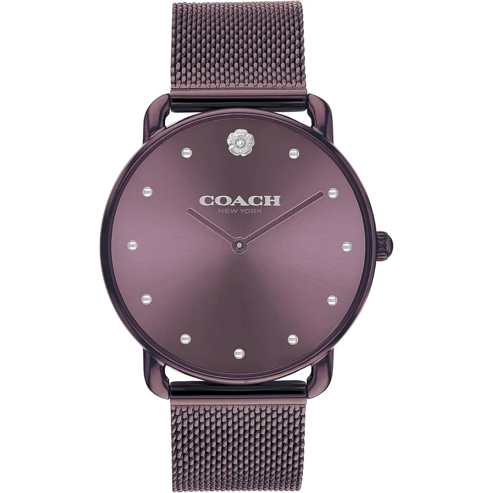 COACH Reloj Elliot Diseño Elegante y moderno Resistente al agua de 36 mm | Morado