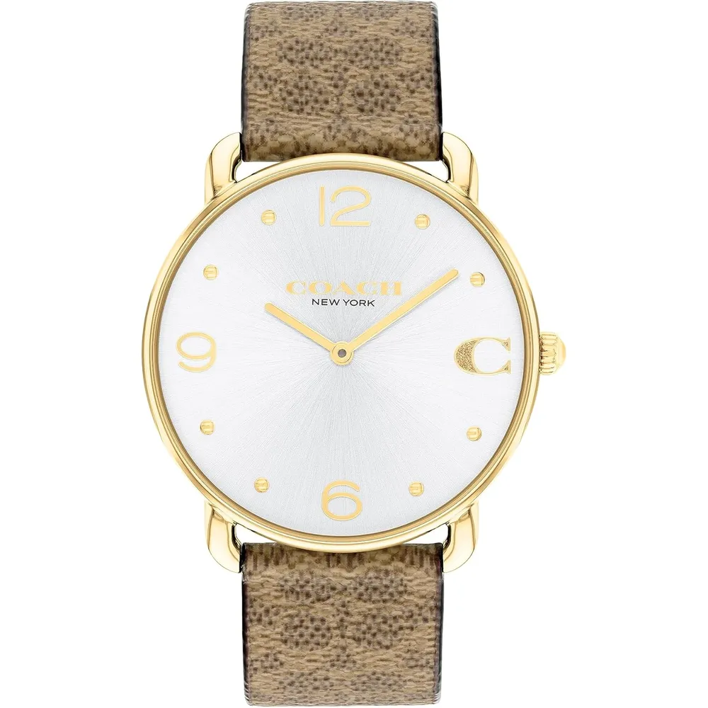 COACH Reloj Diseño elegante Elliot de calidad premium para uso diario Resistente al agua 36mm | Oro - Marron
