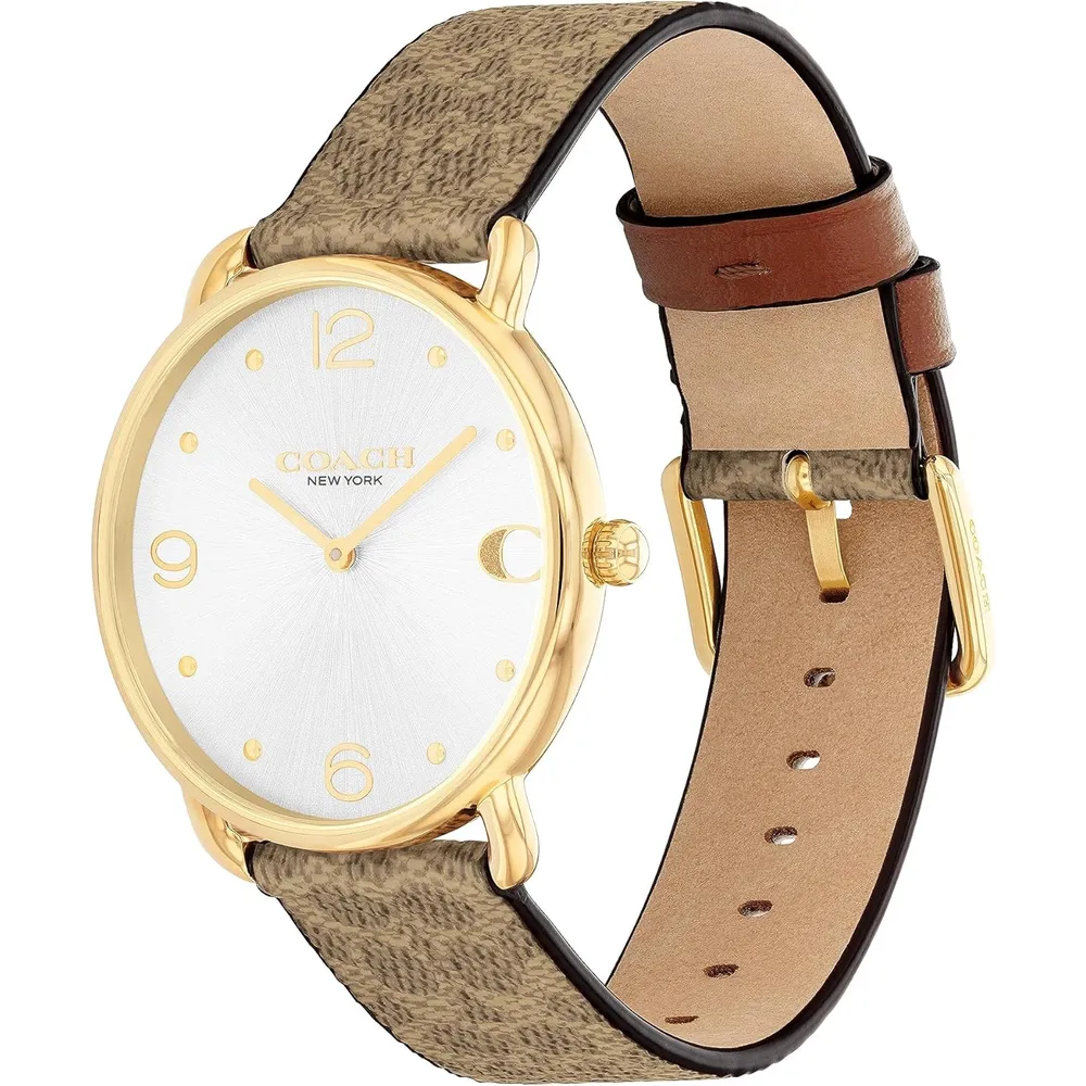 COACH Reloj Diseño elegante Elliot de calidad premium para uso diario Resistente al agua 36mm | Oro - Marron