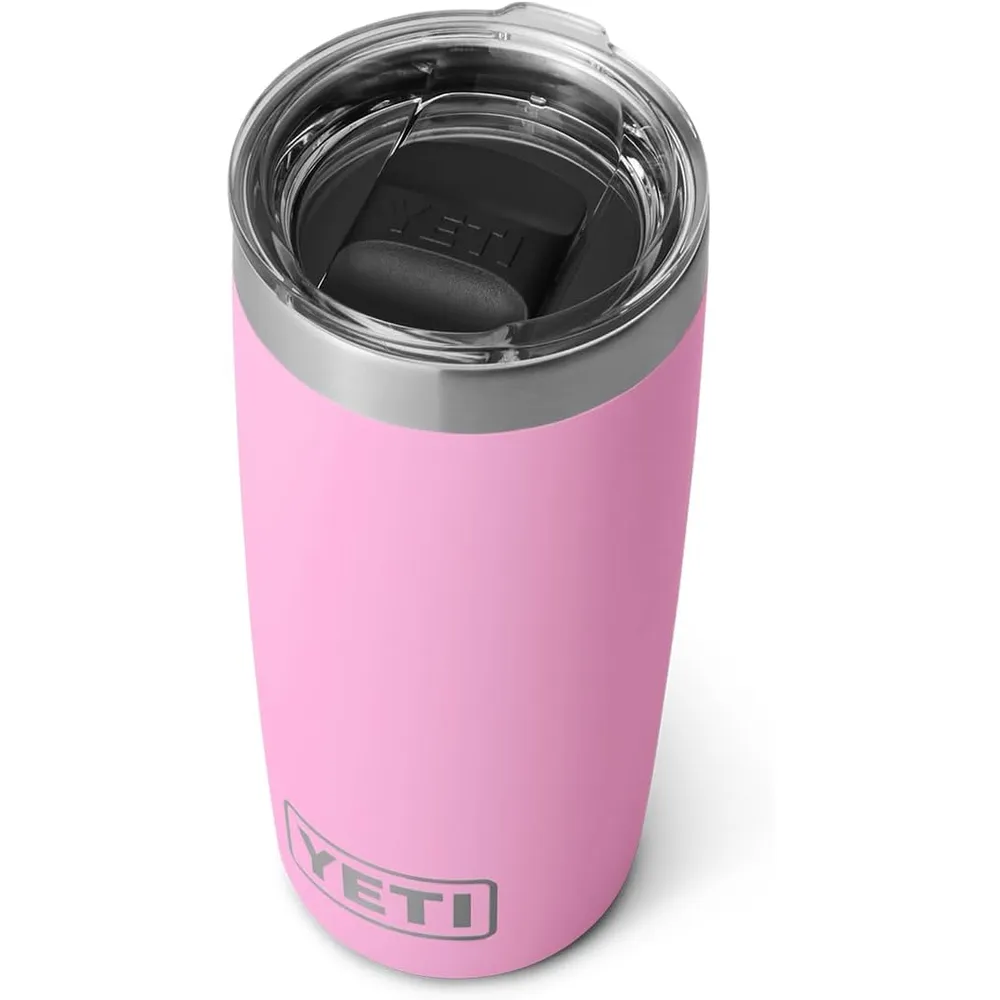 YETI Rambler Vaso de 10 oz de acero inoxidable y tapa MagSlider color rosa