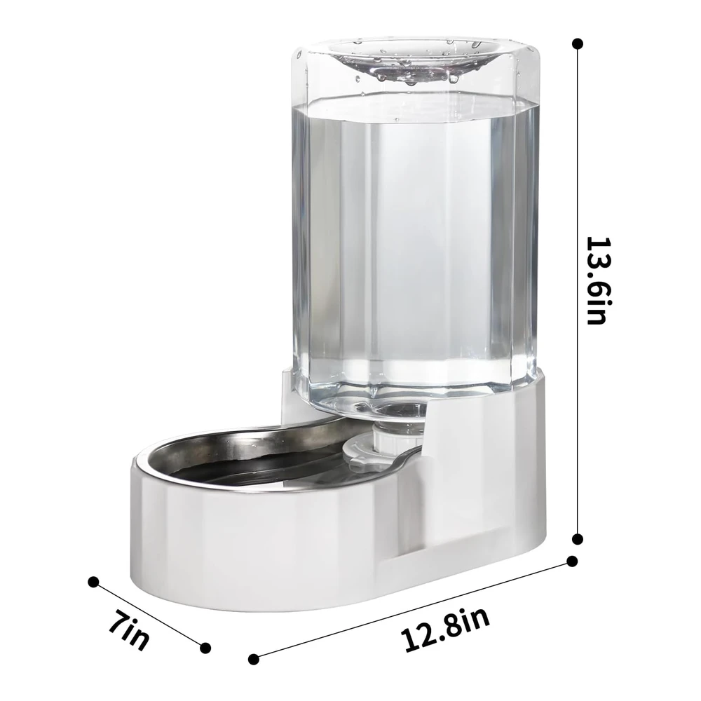 Rizzari Bebedero Automático para Mascotas - Dispensador de Agua de Acero Inoxidable Por Gravedad - 100% Sin Bpa - Alimentador de Agua de Gran Capacidad para Gatos y Perros Pequeños y Medianos (6.3 Litros)