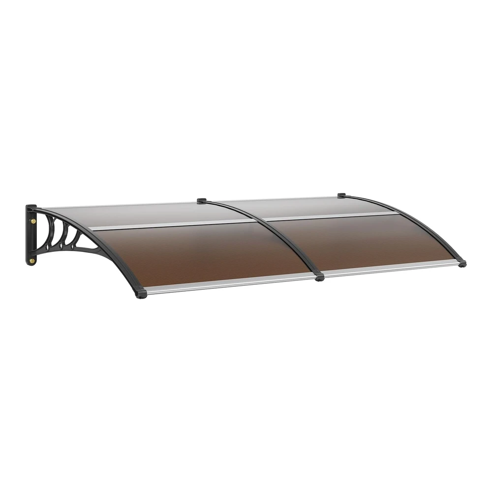Vevor Toldo para Puerta de Ventana de 80 X 40" - Toldo de Policarbonato Upf 50+ para Puerta de Entrada Al Aire Libre - Toldo Voladizo de Puerta Delantera para Persiana Solar - Uv - Lluvia - Protección Contra La Nieve - Hoja Hueca