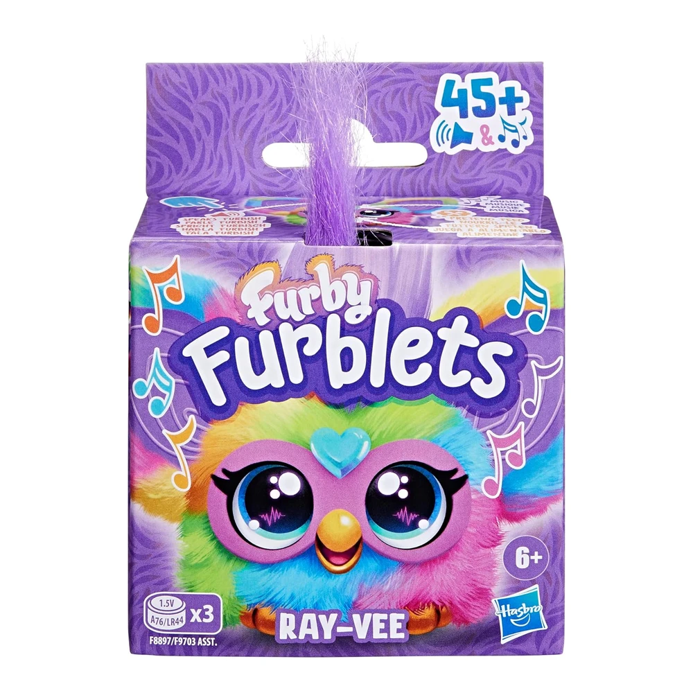 b0cfzql3dv_1.webp Furby Furblets Ray-Vee Mini Friend, Más de 45 Sonidos, Música Electrónica y Frases, Juguetes de Peluche para Niñas y Niños de 6 Años