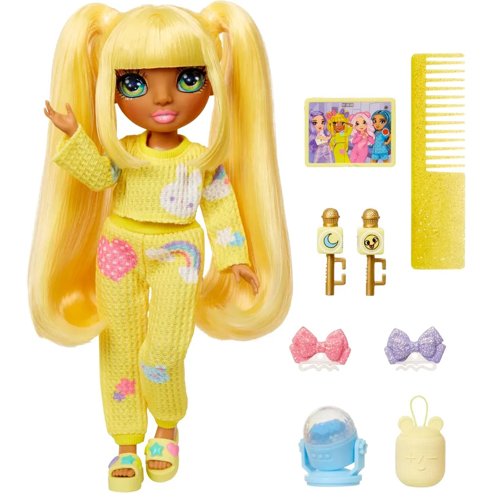 Rainbow High Jr. Pijama Party muñeca rubia