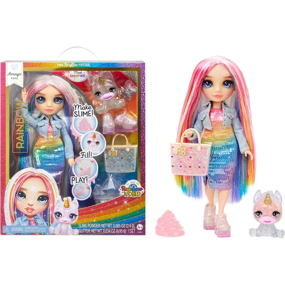 Rainbow High Amaya muñeca arcoíris con mascota