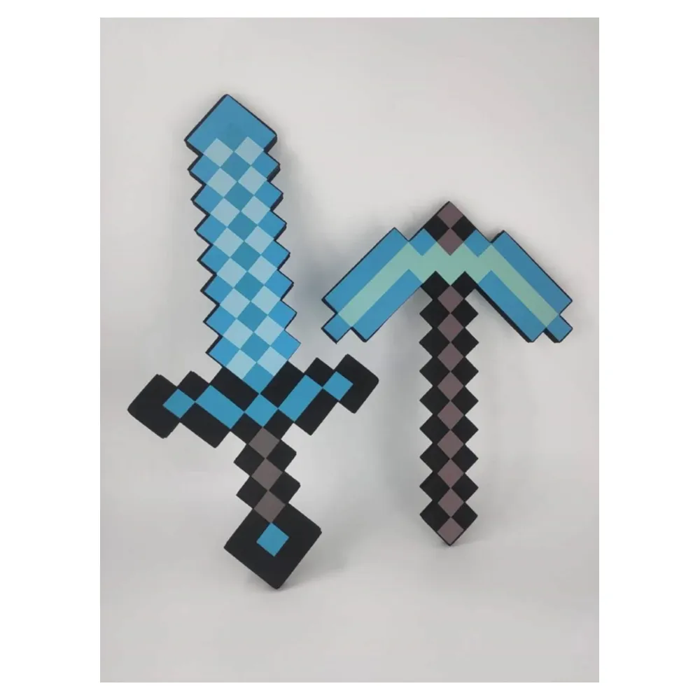 Minecraft juego de pico y espada de espuma, piezas para disfraz
