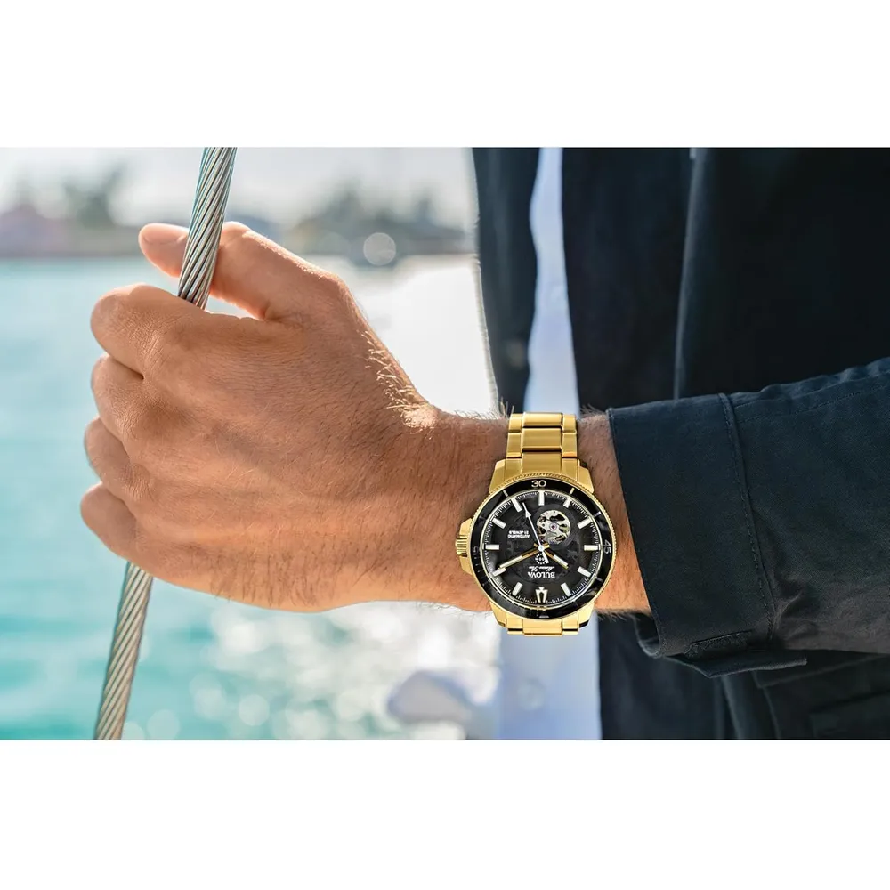 b0cgxtjgdm_3_webp.webp Bulova reloj Marine Star hombre serie C automático 3 agujas bisel giratorio | Oro/Negro