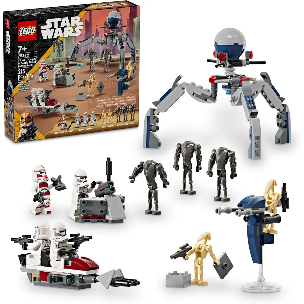 Lego Star Wars Batalla con soldado clon, droide y moto speeder para niños